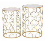 Набор из двух столов из металла Brass Symphony Geometry варинант исполнения - 1 | Loft Concept в Ульяновске