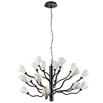 Люстра подвесная черного цвета с ветвями и белыми фарфоровыми цветами Floralis варинант исполнения - 7 | Loft Concept в Ульяновске