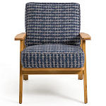 Кресло с каркасом из массива дуба Deniaud Oak Blue Print  Armchair варинант исполнения - 2 | Loft Concept в Ульяновске