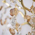 Бра золотого цвета с ветвями и прозрачными хрустальнымих подвесками Droplet Chandelier варинант исполнения - 4 | Loft Concept в Ульяновске