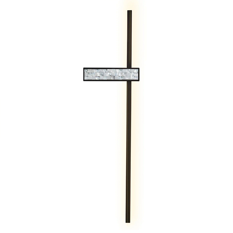 Бра с декором из перламутровой морской ракушки Touch of Marine Charm Черный Перламутровый в Ульяновске | Loft Concept 