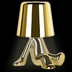 Настольная лампа фигурная золотого цвета с гладким абажуром Высота 17 см Sophia варинант исполнения - 3 | Loft Concept в Ульяновске