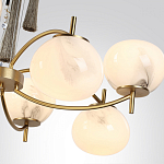 Люстра подвесная с 8-ю шарообразными плафонами из белого стекла с подвесками из камня и кисточками Agatelle варинант исполнения - 6 | Loft Concept в Ульяновске