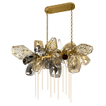 Люстра подвесная с 22-мя гранёными стеклянными плафонами с вертикальными подвесками Gilded Mirage  варинант исполнения - 5 | Loft Concept в Ульяновске