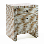 Тумбочка прикроватная Bogense Bone Inlay Bedside Beige варинант исполнения - 1 | Loft Concept в Ульяновске