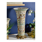 Ваза высокая из фарфора на бронзовом основании Turquoise Blooming Garden варинант исполнения - 6 | Loft Concept в Ульяновске