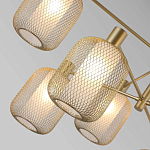 Люстра потолочная с абажурами из металлической сетки Loft Grid Pendant Gold варинант исполнения - 3 | Loft Concept в Ульяновске
