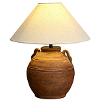 Настольная лампа керамическая коричневая с тканевым абажуром Eastern Tale варинант исполнения - 2 | Loft Concept в Ульяновске