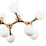 Линейная люстра с плафонами из стеклянных шаров Pearls Suspension Linear Gold Chandelier варинант исполнения - 4 | Loft Concept в Ульяновске