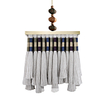 Люстра квадратная плетеная с бахромой Wicker Square Chandelier with Tassels варинант исполнения - 2 | Loft Concept в Ульяновске