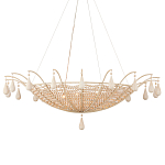 Люстра из деревянных бусин с подвесками в виде капель Wooden Beads варинант исполнения - 1 | Loft Concept в Ульяновске