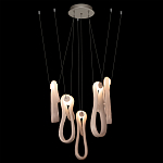 Подвесной светильник белого цвета с 6-ю изогнутыми плафонами Flow Loop варинант исполнения - 3 | Loft Concept в Ульяновске