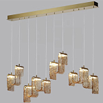 Подвесной светильник линейный с плафонами волнистой формы из фактурного стекла Big Wave варинант исполнения - 9 | Loft Concept в Ульяновске