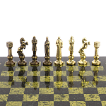 Шахматы Ренессанс из бронзы с доской из натурального камня Змеевик Decorative Thematic Chess варинант исполнения - 4 | Loft Concept в Ульяновске