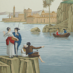 Обои ручная роспись Views of Italy Aurore варинант исполнения - 2 | Loft Concept в Ульяновске