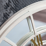 Зеркало настенное в белой металлической раме в виде часов Mirror Tower Clock варинант исполнения - 2 | Loft Concept в Ульяновске