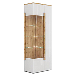 Шкаф-витрина двухдверная с белым глянцевым фасадом Grace of Furniture варинант исполнения - 1 | Loft Concept в Ульяновске