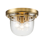 Потолочный светильник для ванных комнат с круглым стеклянным плафоном и тремя лампами Quoizel варинант исполнения - 1 | Loft Concept в Ульяновске