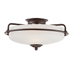 Потолочный светильник со стеклянным плафоном на изогнутых кронштейнах Quoizel  варинант исполнения - 1 | Loft Concept в Ульяновске