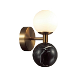 Бра с шарообразным матовым плафоном и шаром из камня на металлическом основании Orb Essence варинант исполнения - 7 | Loft Concept в Ульяновске