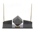 Настольный канцелярский набор из змеевика и офиокальцита с визитницами и часами Successful Leader варинант исполнения - 3 | Loft Concept в Ульяновске