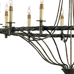 Люстра двухъярусная с отделкой в виде веревки Black Light Profile варинант исполнения - 1 | Loft Concept в Ульяновске