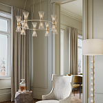 Люстра круглая с фактурными абажурами из тонких металлических палочек Wild Thorns варинант исполнения - 4 | Loft Concept в Ульяновске