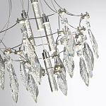 Люстра подвесная из металла с хрустальными подвесками прозрачного цвета Quasar 41 варинант исполнения - 9 | Loft Concept в Ульяновске
