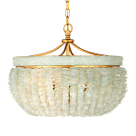 Подвесной светильник с каскадом из стеклянных декоративных элементов на золотом каркасе Shining Sea Glass варинант исполнения - 4 | Loft Concept в Ульяновске