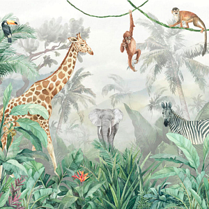 Обои ручная роспись Jungle Friends II