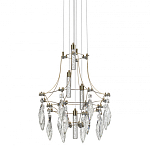 Люстра подвесная из металла с хрустальными подвесками прозрачного цвета Quasar 41 варинант исполнения - 1 | Loft Concept в Ульяновске
