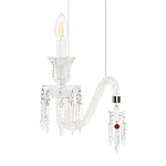 Подвесной светильник стеклянный в виде канделябра Curved Glass Chandelier варинант исполнения - 5 | Loft Concept в Ульяновске