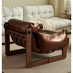 Кресло-диван кожаное на деревянном каркасе Medieval Furniture варинант исполнения - 2 | Loft Concept в Ульяновске