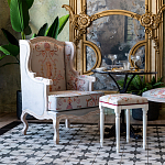 Кресло из массива бука серое с растительным орнаментом Raffael Floral Grey Armchair варинант исполнения - 8 | Loft Concept в Ульяновске