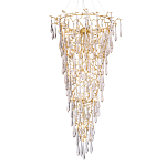 Люстра подвесная в форме перевернутой пирамиды с металлическими ветвями и прозрачными стеклянными подвесками Droplet Chandelier варинант исполнения - 1 | Loft Concept в Ульяновске