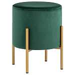 Зеленый пуф на золотистых ножках SANJAY варинант исполнения - 1 | Loft Concept в Ульяновске