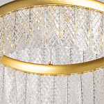 Люстра двухъярусная с золотого цвета и прозрачными подвесками Pettico варинант исполнения - 10 | Loft Concept в Ульяновске