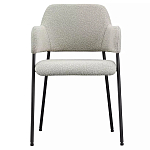 Стул мягкий с подлокотниками Chair Gray Upholstery Boucle варинант исполнения - 1 | Loft Concept в Ульяновске