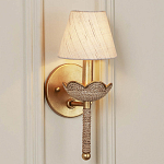 Бра из кованого железа с отделкой плетеной веревкой и сусальным золотом Parisian Style варинант исполнения - 5 | Loft Concept в Ульяновске