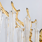 Бра золотого цвета с разветвленными ветвями и длинными прозрачными подвесками в форме стеклянных сосулек Droplet Chandelier варинант исполнения - 4 | Loft Concept в Ульяновске