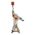 Подсвечник с попугаем из фарфора с бронзовыми элементами Eden Garden варинант исполнения - 1 | Loft Concept в Ульяновске