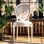 Стул из массива бука светло-серый с растительным орнаментом Raffael Angel Grey Chair варинант исполнения - 3 | Loft Concept в Ульяновске