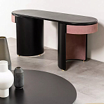 Дизайнерский письменный стол овальной формы с 2-мя выдвижными ящиками по бокам Parsec варинант исполнения - 3 | Loft Concept в Ульяновске