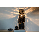 Напольная лампа черная с текстильными элементами "ЯРВИ" варинант исполнения - 1 | Loft Concept в Ульяновске