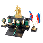 Настольный письменный набор из малахита и долерита Leader Organizer варинант исполнения - 2 | Loft Concept в Ульяновске