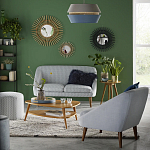 Кресло светло-бирюзовое с принтом Pauley Light Turquoise Armchair варинант исполнения - 6 | Loft Concept в Ульяновске