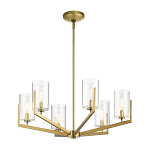 Люстра с 6-ю прозрачными цилиндрическими плафонами Kichler варинант исполнения - 2 | Loft Concept в Ульяновске