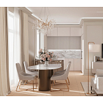 Торшер с белым тканевым абажуром на мраморном основании Cconcise варинант исполнения - 3 | Loft Concept в Ульяновске