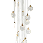 Каскадная люстра с плафонами в виде круглых пластин из хрусталя Esme Round Plates Chandelier 25 варинант исполнения - 2 | Loft Concept в Ульяновске