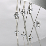 Люстра с тремя кольцами цвета хром и прозрачными хрустальными шарами по периметру Sacramento Transparent Balls Chandelier варинант исполнения - 10 | Loft Concept в Ульяновске